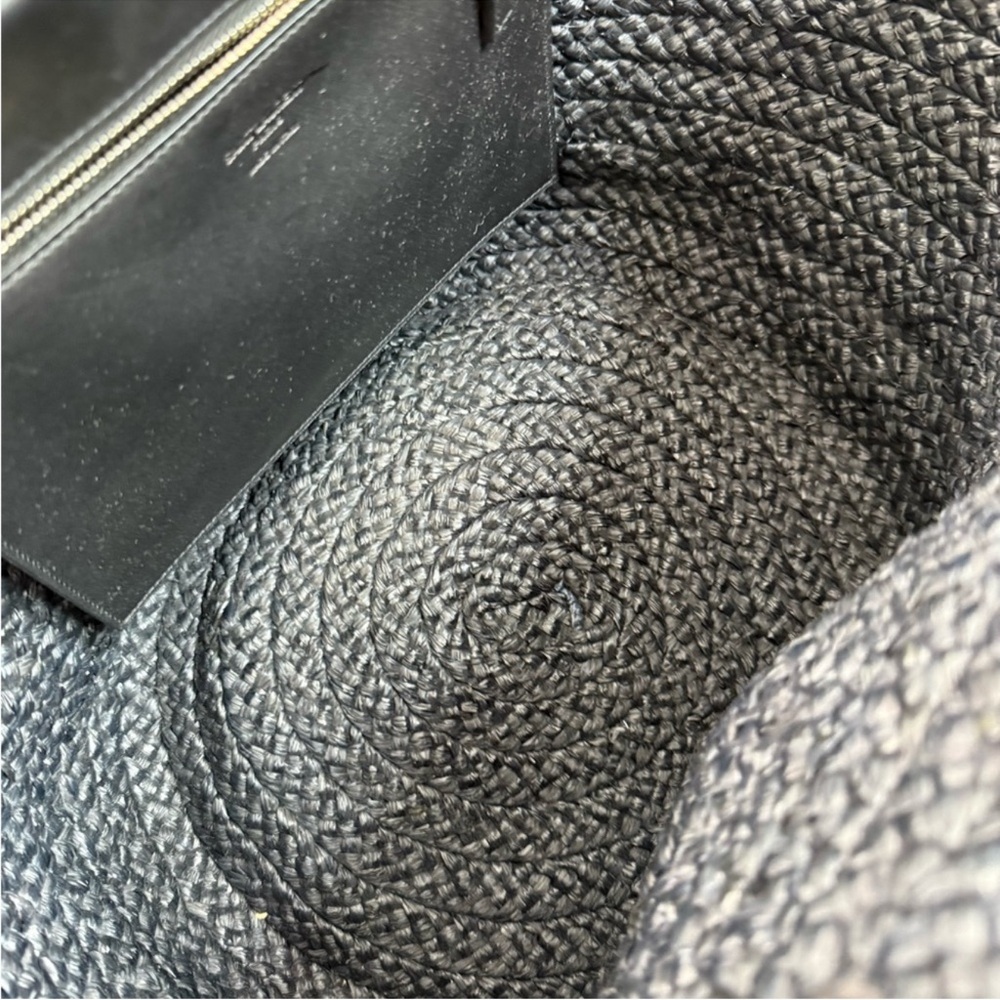 Saint Laurent Panier Medium Shopping Tote Bag in Black Raffia - Picture 8 of 10